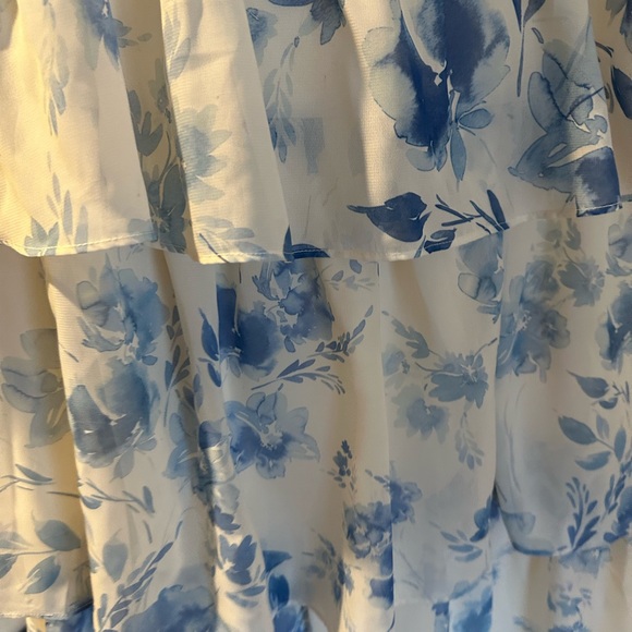 Birdy Grey Lola Dress Chiffon Blue Rococo Floral - Picture 4 of 5